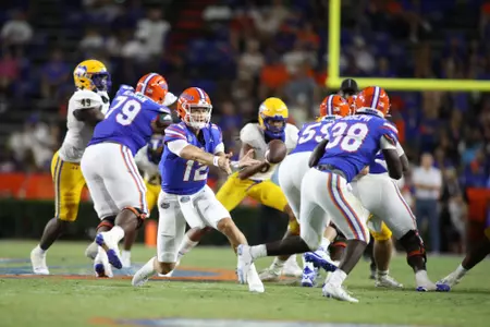 during the Gators' game against the McNeese Cowboys on Saturday, September 9, 2023 at Ben Hill Griffin Stadium in Gainesville, Fla. / UAA Communications photo by Mallory Peak