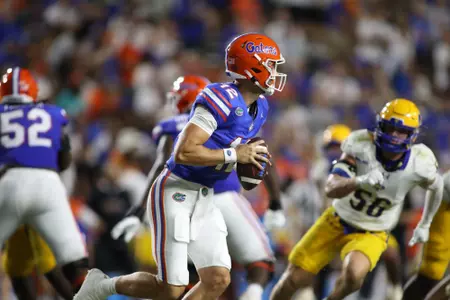 during the Gators' game against the McNeese Cowboys on Saturday, September 9, 2023 at Ben Hill Griffin Stadium in Gainesville, Fla. / UAA Communications photo by Mallory Peak