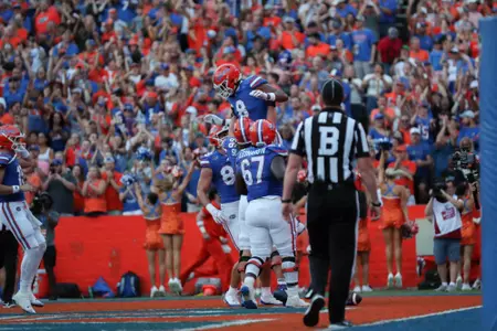 during the Gators' game against the Charlotte 49ers on Saturday, September 23, 2023 at Ben Hill Griffin Stadium in Gainesville, Fla. / UAA Communications photo by Mallory Peak