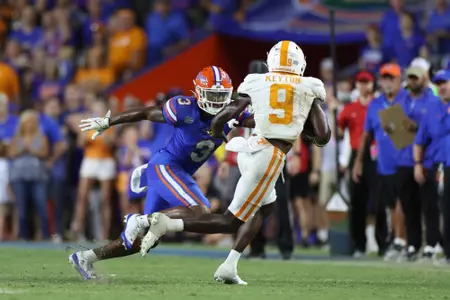 Jason Marshall Jr. During the Gators' game against the Tennessee Volunteers on Saturday, September 16, 2023 at Ben Hill Griffin Stadium in Gainesville, Fla. / UAA Communications photo by Molly Kaiser