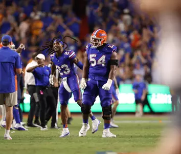 during the Gators' game against the Tennessee Volunteers on Saturday, September 16, 2023 at Ben Hill Griffin Stadium in Gainesville, Fla. / UAA Communications photo by Ashley Ray