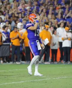 during the Gators' game against the Tennessee Volunteers on Saturday, September 16, 2023 at Ben Hill Griffin Stadium in Gainesville, Fla. / UAA Communications photo by Jay Metz