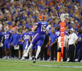 during the Gators' game against the Tennessee Volunteers on Saturday, September 16, 2023 at Ben Hill Griffin Stadium in Gainesville, Fla. / UAA Communications photo by Ashley Ray