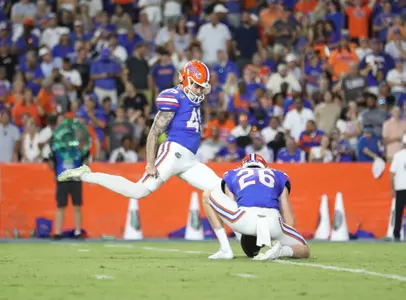 during the Gators' game against the McNeese State Cowboys on Saturday, September 9, 2023 at Ben Hill Griffin Stadium in Gainesville, Fla. / UAA Communications photo by Gabriella Whisler