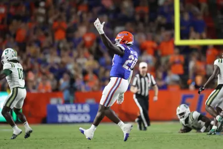 during the Gators' game against the Charlotte 49ers on Saturday, September 23, 2023 at Ben Hill Griffin Stadium in Gainesville, Fla. / UAA Communications photo by Mallory Peak