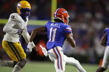 during the Gators' game against the McNeese Cowboys on Saturday, September 9, 2023 at Ben Hill Griffin Stadium in Gainesville, Fla. / UAA Communications photo by Mallory Peak