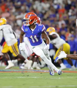 during the Gators' game against the McNeese State Cowboys on Saturday, September 9, 2023 at Ben Hill Griffin Stadium in Gainesville, Fla. / UAA Communications photo by Gabriella Whisler