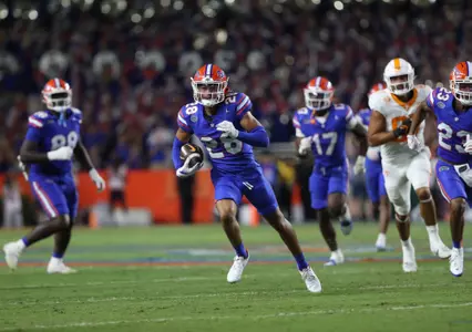 during the Gators' game against the Tennessee Volunteers on Saturday, September 16, 2023 at Ben Hill Griffin Stadium in Gainesville, Fla. / UAA Communications photo by Emma Bissell