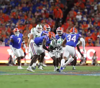 during the Gators' game against the Charlotte 49ers on Saturday, September 23, 2023 at Ben Hill Griffin Stadium in Gainesville, Fla. / UAA Communications photo by Bryce Mitchell