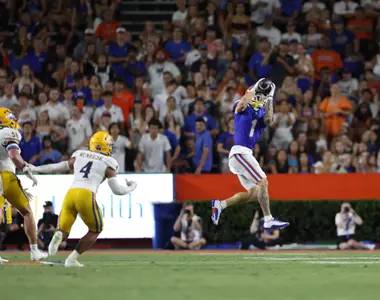 during the Gators' game against the McNeese State Cowboys on Saturday, September 9, 2023 at Ben Hill Griffin Stadium in Gainesville, Fla. / UAA Communications photo by Maddie Washburn