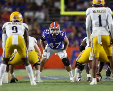 during the Gators' game against the McNeese State Cowboys on Saturday, September 9, 2023 at Ben Hill Griffin Stadium in Gainesville, Fla. / UAA Communications photo by Maddie Washburn