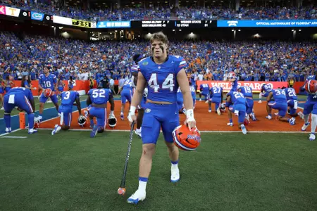 during the Gators' game against the Tennessee Volunteers on Saturday, September 16, 2023 at Ben Hill Griffin Stadium in Gainesville, Fla. / UAA Communications photo by Maddie Washburn