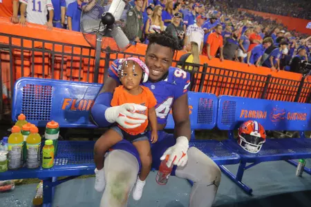 during the Gators' game against the Tennessee Volunteers on Saturday, September 16, 2023 at Ben Hill Griffin Stadium in Gainesville, Fla. / UAA Communications photo by Jay Metz