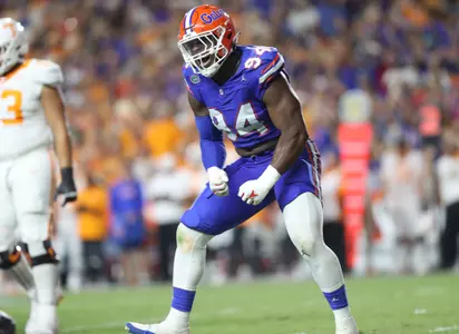 during the Gators' game against the Tennessee Volunteers on Saturday, September 16, 2023 at Ben Hill Griffin Stadium in Gainesville, Fla. / UAA Communications photo by Emma Bissell