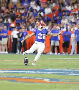 during the Gators' game against the McNeese State Cowboys on Saturday, September 9, 2023 at Ben Hill Griffin Stadium in Gainesville, Fla. / UAA Communications photo by Gabriella Whisler