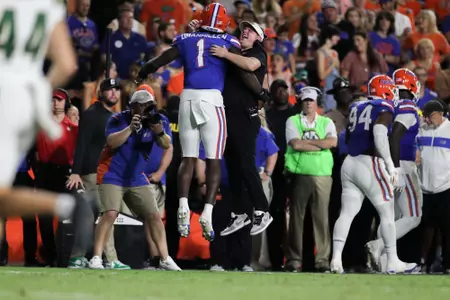 during the Gators' game against the Charlotte 49ers on Saturday, September 23, 2023 at Ben Hill Griffin Stadium in Gainesville, Fla. / UAA Communications photo by Mallory Peak