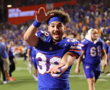 during the Gators' game against the Tennessee Volunteers on Saturday, September 16, 2023 at Ben Hill Griffin Stadium in Gainesville, Fla. / UAA Communications photo by Maddie Washburn