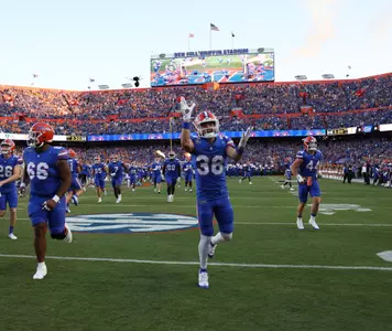 during the Gators' game against the Tennessee Volunteers on Saturday, September 16, 2023 at Ben Hill Griffin Stadium in Gainesville, Fla. / UAA Communications photo by Maddie Washburn