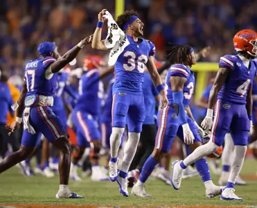 during the Gators' game against the Tennessee Volunteers on Saturday, September 16, 2023 at Ben Hill Griffin Stadium in Gainesville, Fla. / UAA Communications photo by Ashley Ray