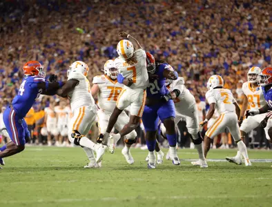 during the Gators' game against the Tennessee Volunteers on Saturday, September 16, 2023 at Ben Hill Griffin Stadium in Gainesville, Fla. / UAA Communications photo by Maddie Washburn