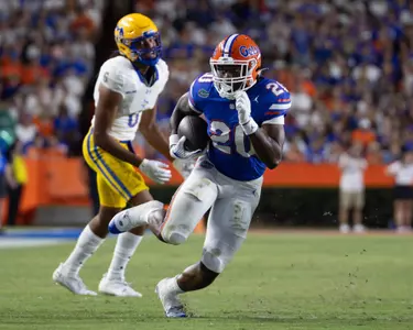 Treyaun Webb during the Gators' game against the McNeese State Cowboys on Saturday, September 9, 2023 at Ben Hill Griffin Stadium in Gainesville, Fla. / UAA Communications photo by Molly Kaiser