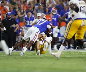 during the Gators' game against the McNeese State Cowboys on Saturday, September 9, 2023 at Ben Hill Griffin Stadium in Gainesville, Fla. / UAA Communications photo by Maddie Washburn