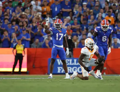 during the Gators' game against the Tennessee Volunteers on Saturday, September 16, 2023 at Ben Hill Griffin Stadium in Gainesville, Fla. / UAA Communications photo by Maddie Washburn