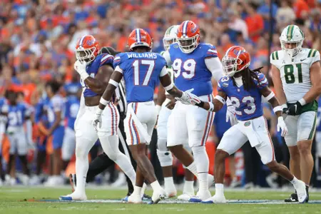 during the Gators' game against the Charlotte 49ers on Saturday, September 23, 2023 at Ben Hill Griffin Stadium in Gainesville, Fla. / UAA Communications photo by Mallory Peak