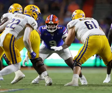 during the Gators' game against the McNeese State Cowboys on Saturday, September 9, 2023 at Ben Hill Griffin Stadium in Gainesville, Fla. / UAA Communications photo by Maddie Washburn