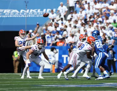 during the Gators' game against the Kentucky Wildcats on Saturday, September 30, 2023 at Kroger Field in Lexington, Ky. / UAA Communications photo by Maddie Washburn