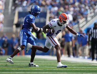 during the Gators' game against the Kentucky Wildcats on Saturday, September 30, 2023 at Kroger Field in Lexington, Ky. / UAA Communications photo by Maddie Washburn