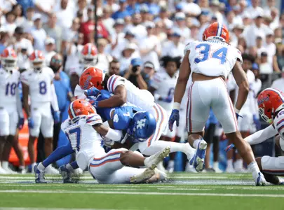 during the Gators' game against the Kentucky Wildcats on Saturday, September 30, 2023 at Kroger Field in Lexington, Kentucky / UAA Communications photo by Ashley Ray