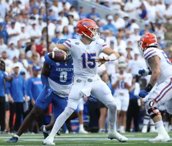 during the Gators' game against the Kentucky Wildcats on Saturday, September 30, 2023 at Kroger Field in Lexington, Kentucky / UAA Communications photo by Ashley Ray
