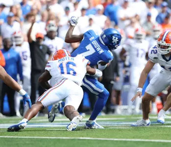 during the Gators' game against the Kentucky Wildcats on Saturday, September 30, 2023 at Kroger Field in Lexington, Ky. / UAA Communications photo by Maddie Washburn