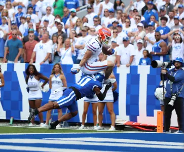 during the Gators' game against the Kentucky Wildcats on Saturday, September 30, 2023 at Kroger Field in Lexington, Kentucky / UAA Communications photo by Ashley Ray