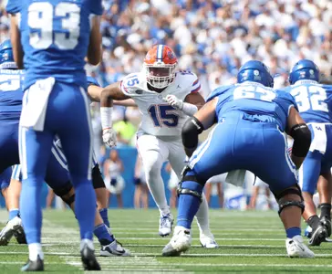 during the Gators' game against the Kentucky Wildcats on Saturday, September 30, 2023 at Kroger Field in Lexington, Kentucky / UAA Communications photo by Ashley Ray