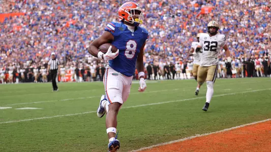 during the Gators' game against the Vanderbilt Commodores on Saturday, October 7, 2023 at Ben Hill Griffin Stadium in Gainesville, Fla. / UAA Communications photo by Molly Kaiser