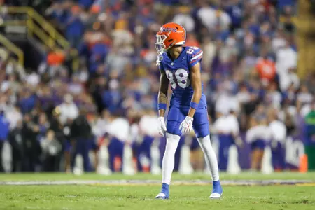 during the Gators' game against the LSU Tigers on Saturday, November 11, 2023 at Tiger Stadium in Gainesville, LA / UAA Communications photo by Mallory Peak