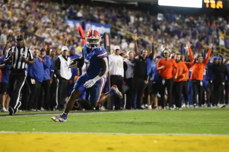 during the Gators' game against the LSU Tigers on Saturday, November 11, 2023 at Tiger Stadium in Baton Rouge, LA / UAA Communications photo by Mallory Peak