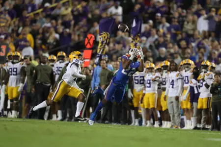 during the Gators' game against the LSU Tigers on Saturday, November 11, 2023 at Tiger Stadium in Gainesville, LA / UAA Communications photo by Mallory Peak