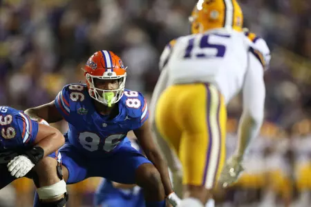 during the Gators' game against the LSU Tigers on Saturday, November 11, 2023 at Tiger Stadium in Baton Rouge, LA / UAA Communications photo by Mallory Peak