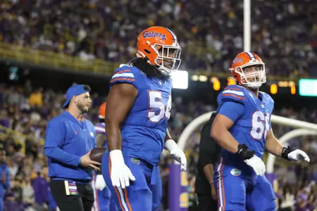 during the Gators' game against the LSU Tigers on Saturday, November 11, 2023 at Tiger Stadium in Gainesville, LA / UAA Communications photo by Mallory Peak