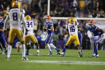 during the Gators' game against the LSU Tigers on Saturday, November 11, 2023 at Tiger Stadium in Baton Rouge, LA / UAA Communications photo by Mallory Peak