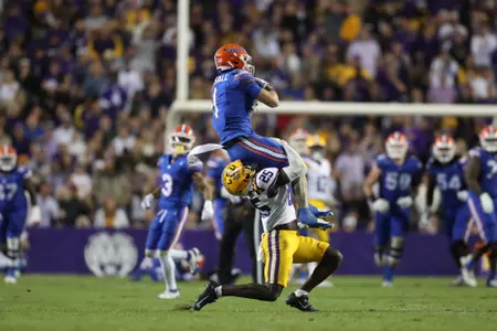 during the Gators' game against the LSU Tigers on Saturday, November 11, 2023 at Tiger Stadium in Baton Rouge, LA / UAA Communications photo by Mallory Peak