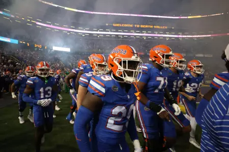 during the Gators' game against the LSU Tigers on Saturday, November 11, 2023 at Tiger Stadium in Gainesville, LA / UAA Communications photo by Mallory Peak