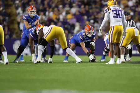 during the Gators' game against the LSU Tigers on Saturday, November 11, 2023 at Tiger Stadium in Gainesville, LA / UAA Communications photo by Mallory Peak