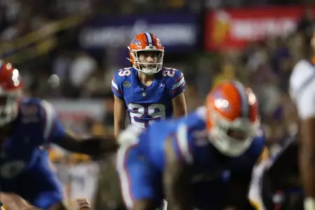 during the Gators' game against the LSU Tigers on Saturday, November 11, 2023 at Tiger Stadium in Baton Rouge, LA / UAA Communications photo by Mallory Peak