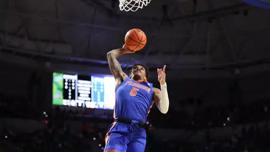 Will Richard during the Gators' game against the Florida State Seminoles on Friday, November 17, 2023 at Exactech Arena at the Stephen C. O'Connell Center in Gainesville, FL / UAA Communications photo by Ashley Ray