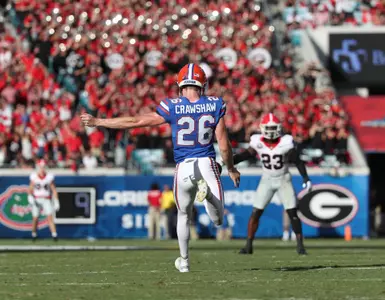 during the Gators' game against the Georgia Bulldogs on Saturday, October 28, 2023 at Ben Hill Griffin Stadium in Gainesville, Fla. / UAA Communications photo by Ashley Ray