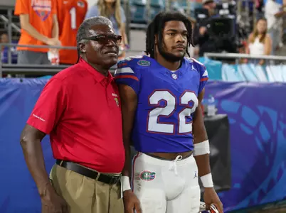 during the Gators' game against the Georgia Bulldogs on Saturday, October 28, 2023 at EverBank Stadium in Jacksonville, Fla. / UAA Communications photo by Emma Bissell